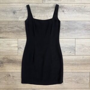 Vintage Luca Luca Black Sleeveless Mini Dress Fitted Sheath‎ Italy Capsule